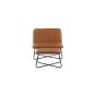 Selo fauteuil met voetenbank - lederlook - cognac