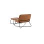 Selo fauteuil met voetenbank - lederlook - cognac