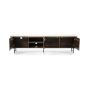 TV meubel Lio - Mango hout & travertin - 200 cm - 3 deurs