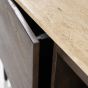 TV meubel Lio - Mango hout & travertin - 200 cm - 3 deurs