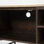 TV meubel Lio - Mango hout & travertin - 200 cm - 3 deurs