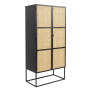 Guuji kast hoog 2-deurs MDF/rattan van het woonmerk Puur