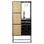 Guuji wijnkast hoog MDF/rattan van het woonmerk Puur