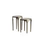 Lapaz bijzettafe set van 2 Ø40x46+Ø36x52 cm - antiek brons/taupe