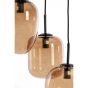 Mezza hanglamp 3L E14 Ø30x23 cm - glas bruin