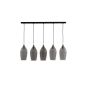 Lukaro hanglamp 5L 104x17x36 cm - antiek brons/glas smoke - OUTLET B