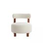 Ferentino fauteuil - acacia hout/bouclé crème