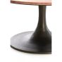 Dolin bijzettafel Ø75x38 cm - rood travertin/donkerbruin
