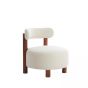 Ferentino fauteuil - acacia hout/bouclé crème