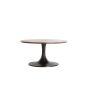 Dolin bijzettafel Ø75x38 cm - rood travertin/donkerbruin
