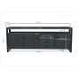 Norris dressoir 210 cm - zwart
