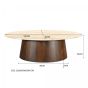 Valentino ovale salontafel - 120 cm - beige
