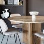Ronde eettafel Sara - Mango hout & travertin - Ø130x76 cm