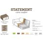 4-zits Bank Statement XL 372 Cm Fluweel