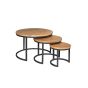 Ronde salontafels Denver - set van 3 - naturel