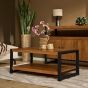 Salontafel Boaz met onderblad - 110 cm - naturel