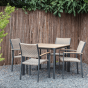 Arezzo terrastafel 90 cm & 4x terrasstoel wicker