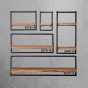 Woody Metaal Wandplank - Bundel Set van Vijf 100x100 cm