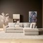Jesse 2,5-zitsbank ottomane rechts - beige