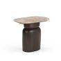 Bijzettafel Silva 56 cm - donkerbruin/marmer