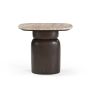 Bijzettafel Silva 56 cm - donkerbruin/marmer