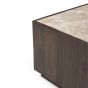 Salontafel Moos 80 cm - donkerbruin/marmer