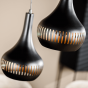 Janelle hanglamp 3L 60 cm kegel zwart van het woonmerk Vurna