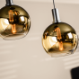 Justine hanglamp 3L 120 cm glas goud van het woonmerk Vurna