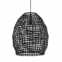 Olaki hanglamp Ø40x50 cm rotan mat zwart van het woonmerk Light&Living