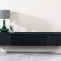 Lunax tv-meubel 175 cm mangohout zwart van het woonmerk Vurna
