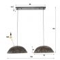 Lucy hanglamp 2x dome - zwart nikkel