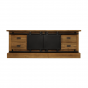 Blackburn tv-meubel 150x40x57 teak/metaal naturel/zwart van het woonmerk HSM Collection