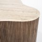 Organische salontafel Mari - 83x72x34 cm - Mango hout & travertin
