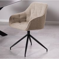 Kari draaibare armstoel | zwart metaal onderstel | stof Monza