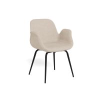 Soren armstoel | zwart metaal onderstel | stof Apia - zand