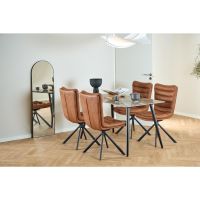 Nøra Ivalo draaistoel | zwart metaal onderstel | stof Kentucky - cognac