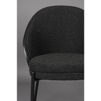 Dutchbone Rodin eetkamerstoel bouclè - zwart