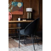 Dutchbone Rodin eetkamerstoel bouclè - zwart