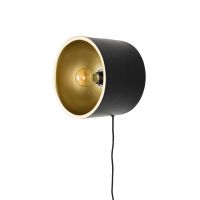 Puur Dudley wandlamp rond M - zwart/goud