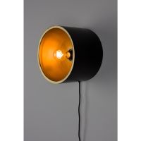 Puur Dudley wandlamp rond M - zwart/goud