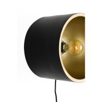 Puur Dudley wandlamp rond M - zwart/goud