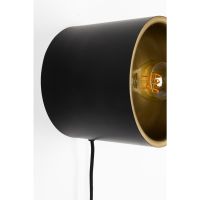 Puur Dudley wandlamp rond S - zwart/goud