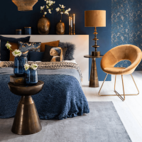 Pasja bijzettafel Ø39,5x53 cm - antiek brons