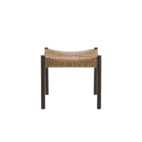 Light & Living Delis kruk 44x44x40 cm - hout donker bruin + zeegras