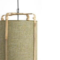Light & Living Sendai hanglamp Ø37x66 cm - groen/bamboo