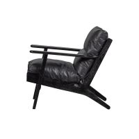 Houston fauteuil leer - zwart