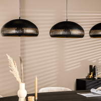 Janelle hanglamp 3L 150 cm breed zwart van het woonmerk Vurna