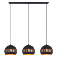 Janelle hanglamp 3L 140 cm bol zwart van het woonmerk Vurna