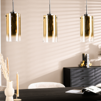 Jalama hanglamp glas goud 3L 100 cm van het woonmerk Vurna