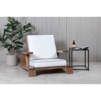 Soraya loungestoel - acaciahout -  naturel/wit